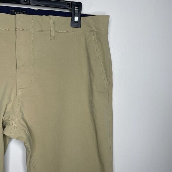 J CREW Pants Men 34 x 30 Khaki Slim-Fit 484 Tech Performance Cotton-Blend AW005 - Picture 2 of 14